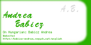 andrea babicz business card